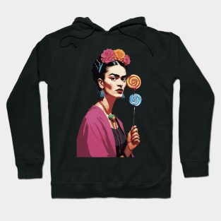 Frida's Sweet Surrealism: Lollipop Illustration Hoodie